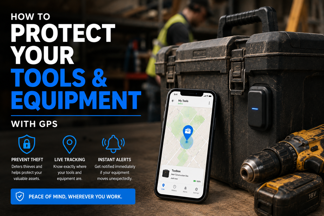 Tradesperson's tools and equipment in a van secured with GPS tracker