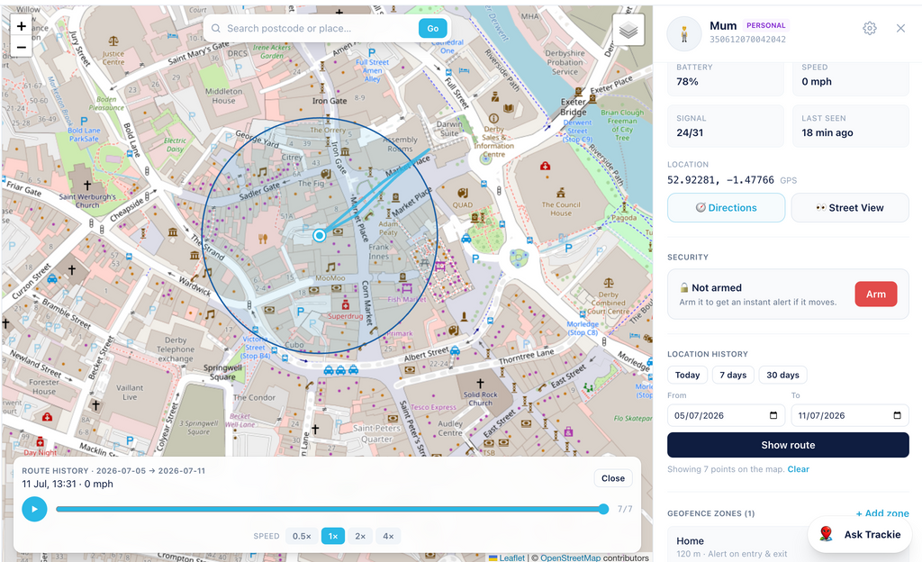 Personal Asset GPS Tracker Real-Time Tracking