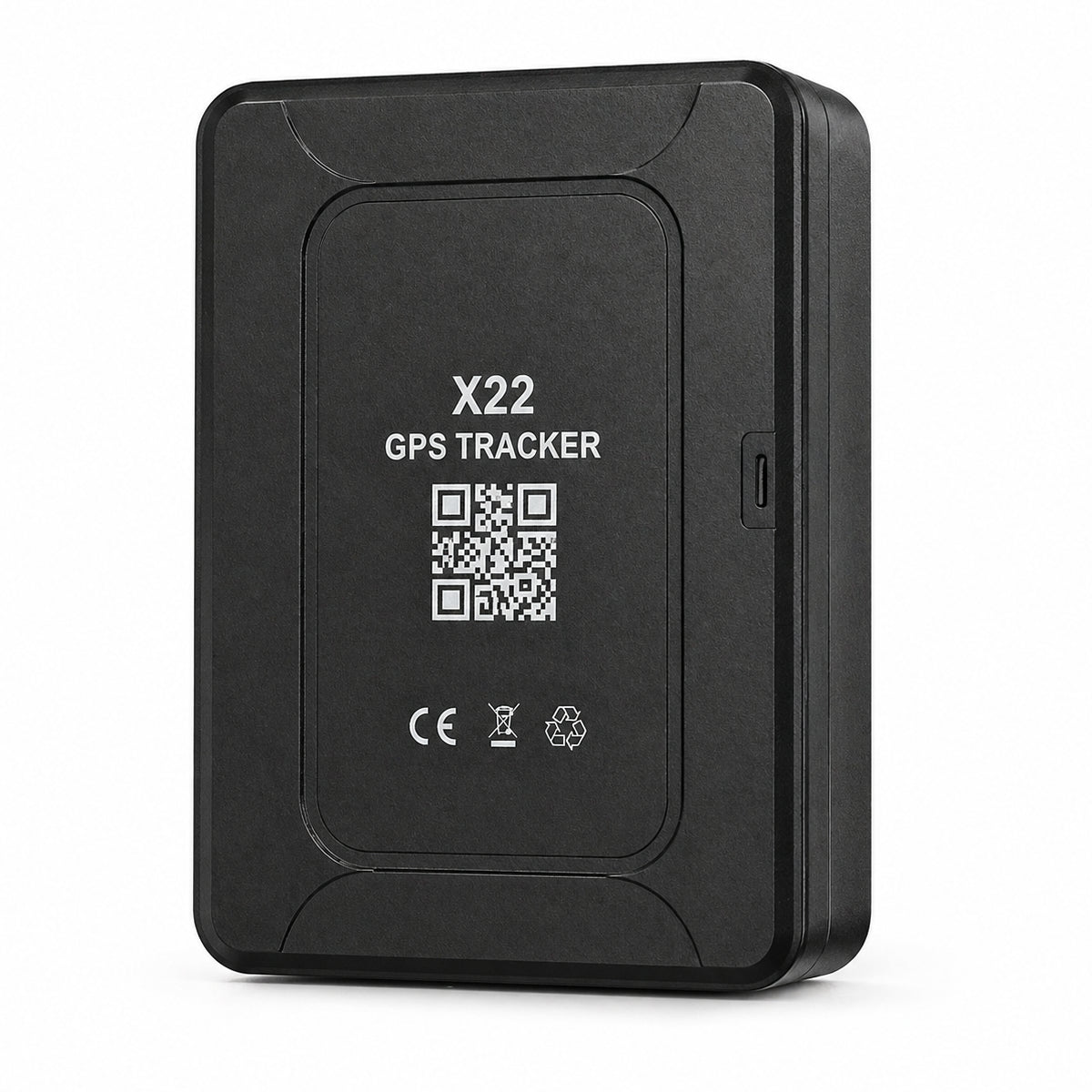 Black GPS tracker X22 on a white background